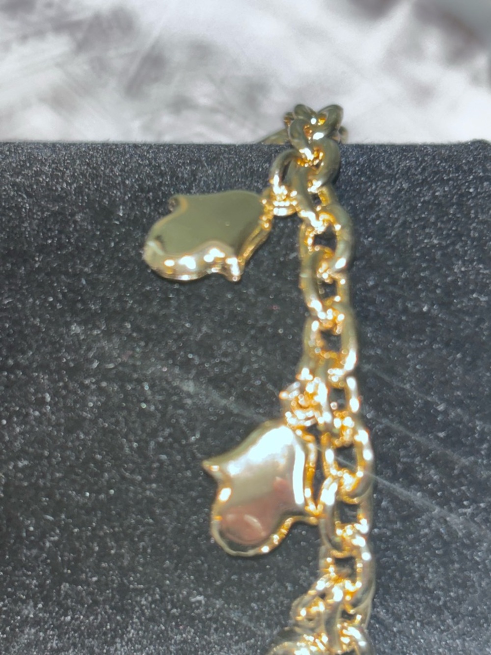 Gold-Tone Loop Crystal Earrings and Charm Bracelet Set - Picture 4 of 5